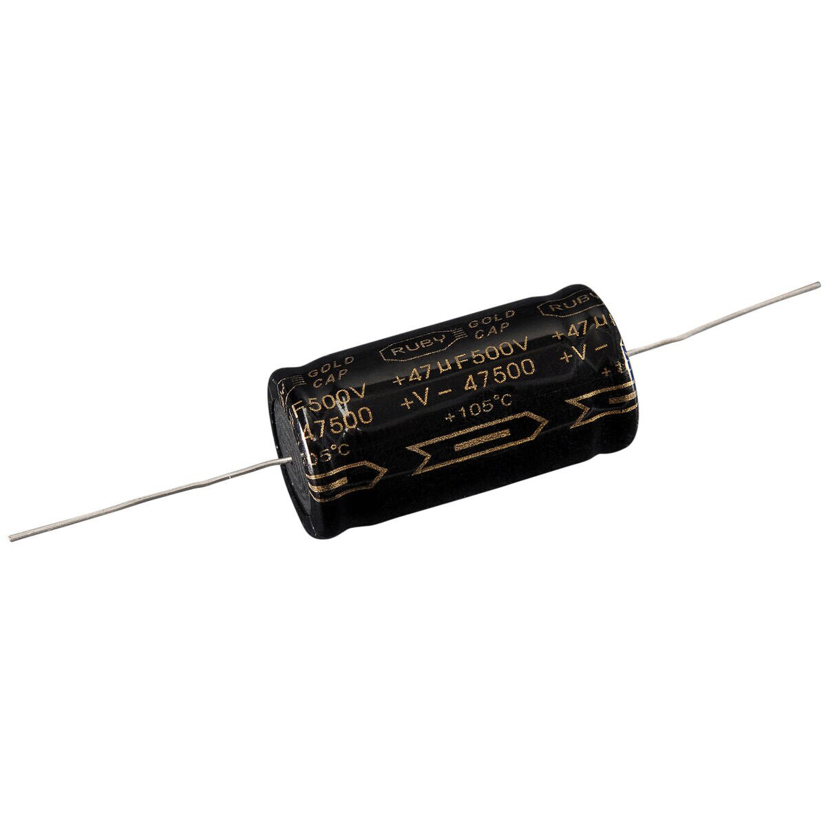 Ruby Gold 47uF 500V Axial Capacitor